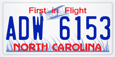 NC license plate ADW6153