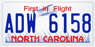 NC license plate ADW6158