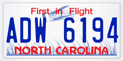 NC license plate ADW6194