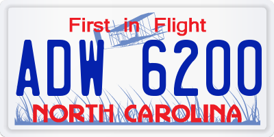 NC license plate ADW6200