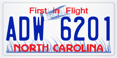NC license plate ADW6201
