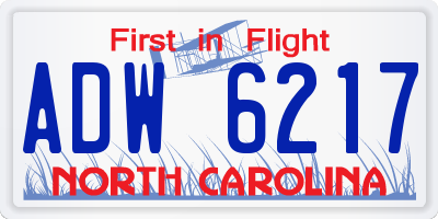NC license plate ADW6217