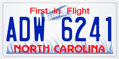 NC license plate ADW6241