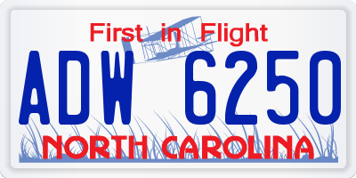 NC license plate ADW6250