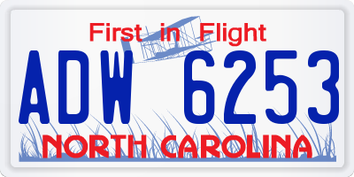 NC license plate ADW6253