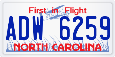 NC license plate ADW6259
