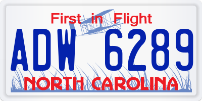 NC license plate ADW6289