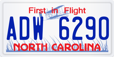 NC license plate ADW6290