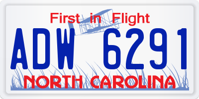 NC license plate ADW6291