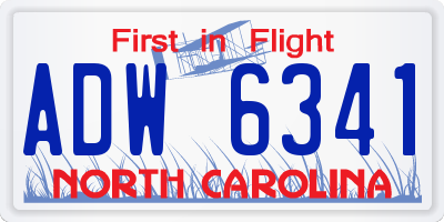 NC license plate ADW6341