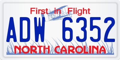 NC license plate ADW6352