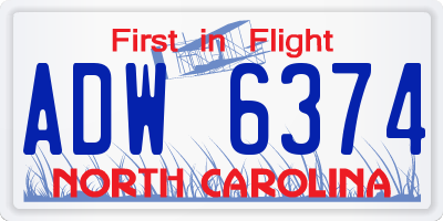 NC license plate ADW6374
