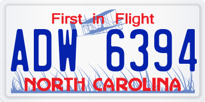 NC license plate ADW6394