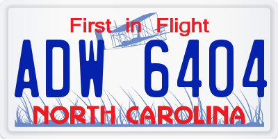 NC license plate ADW6404