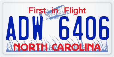 NC license plate ADW6406