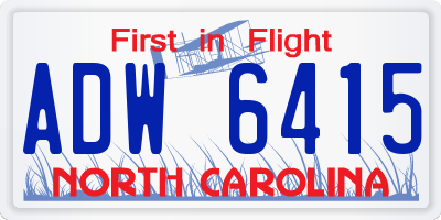 NC license plate ADW6415