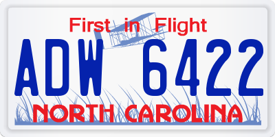 NC license plate ADW6422