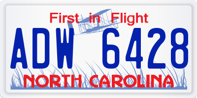 NC license plate ADW6428