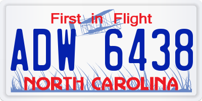 NC license plate ADW6438