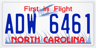 NC license plate ADW6461
