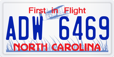 NC license plate ADW6469