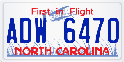 NC license plate ADW6470