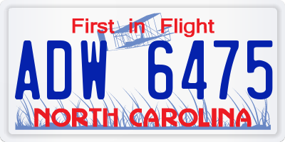 NC license plate ADW6475