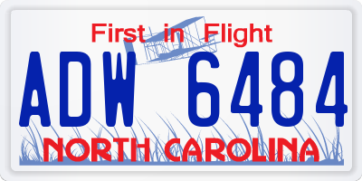 NC license plate ADW6484