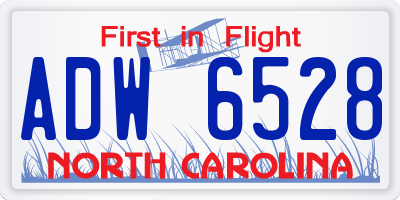 NC license plate ADW6528