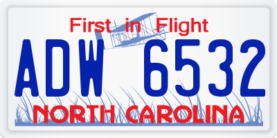 NC license plate ADW6532