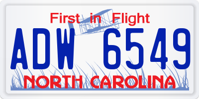 NC license plate ADW6549