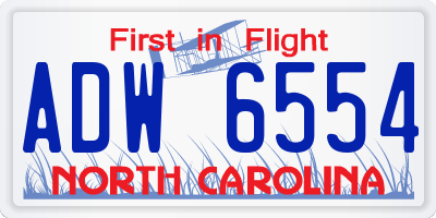 NC license plate ADW6554