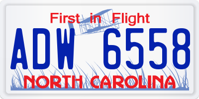 NC license plate ADW6558