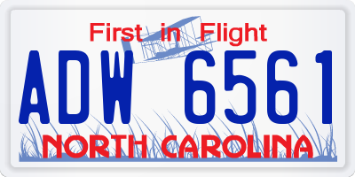 NC license plate ADW6561