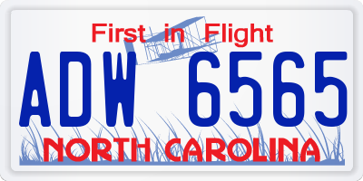NC license plate ADW6565