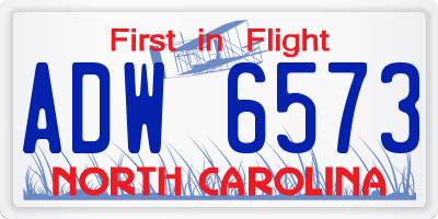 NC license plate ADW6573