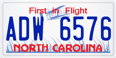 NC license plate ADW6576