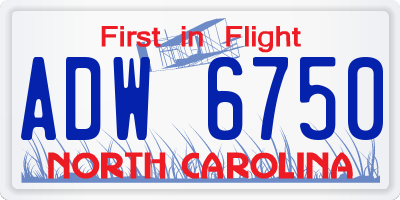 NC license plate ADW6750