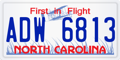 NC license plate ADW6813