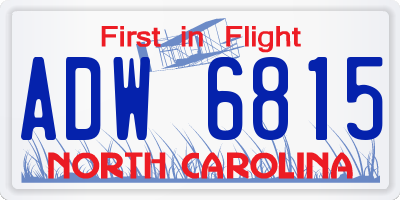 NC license plate ADW6815