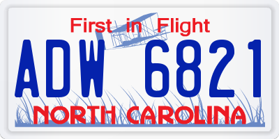 NC license plate ADW6821