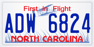 NC license plate ADW6824