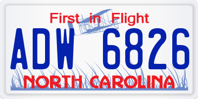 NC license plate ADW6826