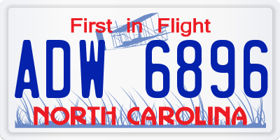 NC license plate ADW6896
