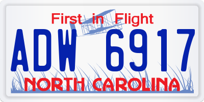 NC license plate ADW6917