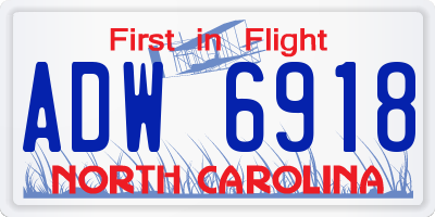 NC license plate ADW6918