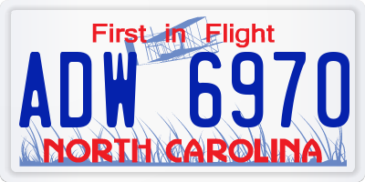 NC license plate ADW6970