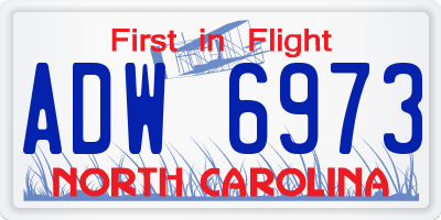 NC license plate ADW6973