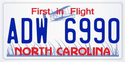NC license plate ADW6990