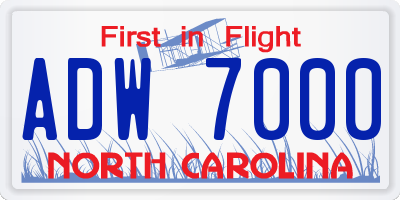 NC license plate ADW7000